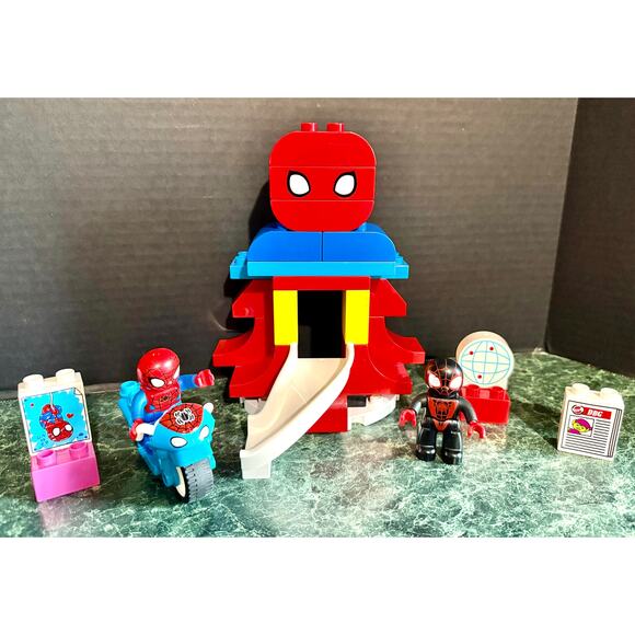 Lego Duplo Spider-Man Headquarters 10940 motorcycle 2 figures incomplete - Picture 1 of 4